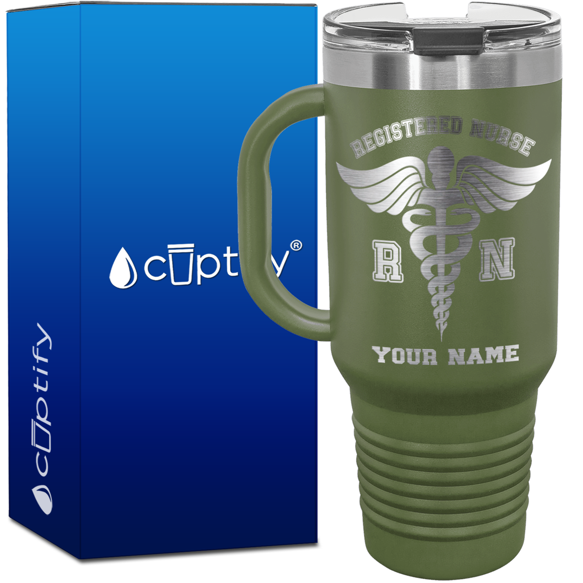 Personalized RN Registered Nurse 40oz Medical Travel Mug