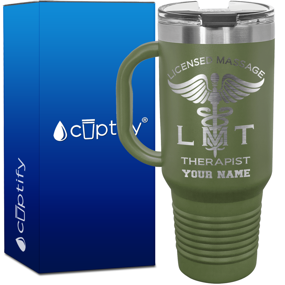 Personalized LMT Licensed Massage Therapist 40oz Medical Travel Mug