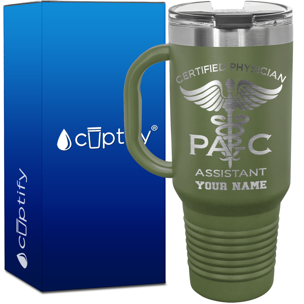 Personalized PA-C Certified Physician Assistant 40oz Medical Travel Mug