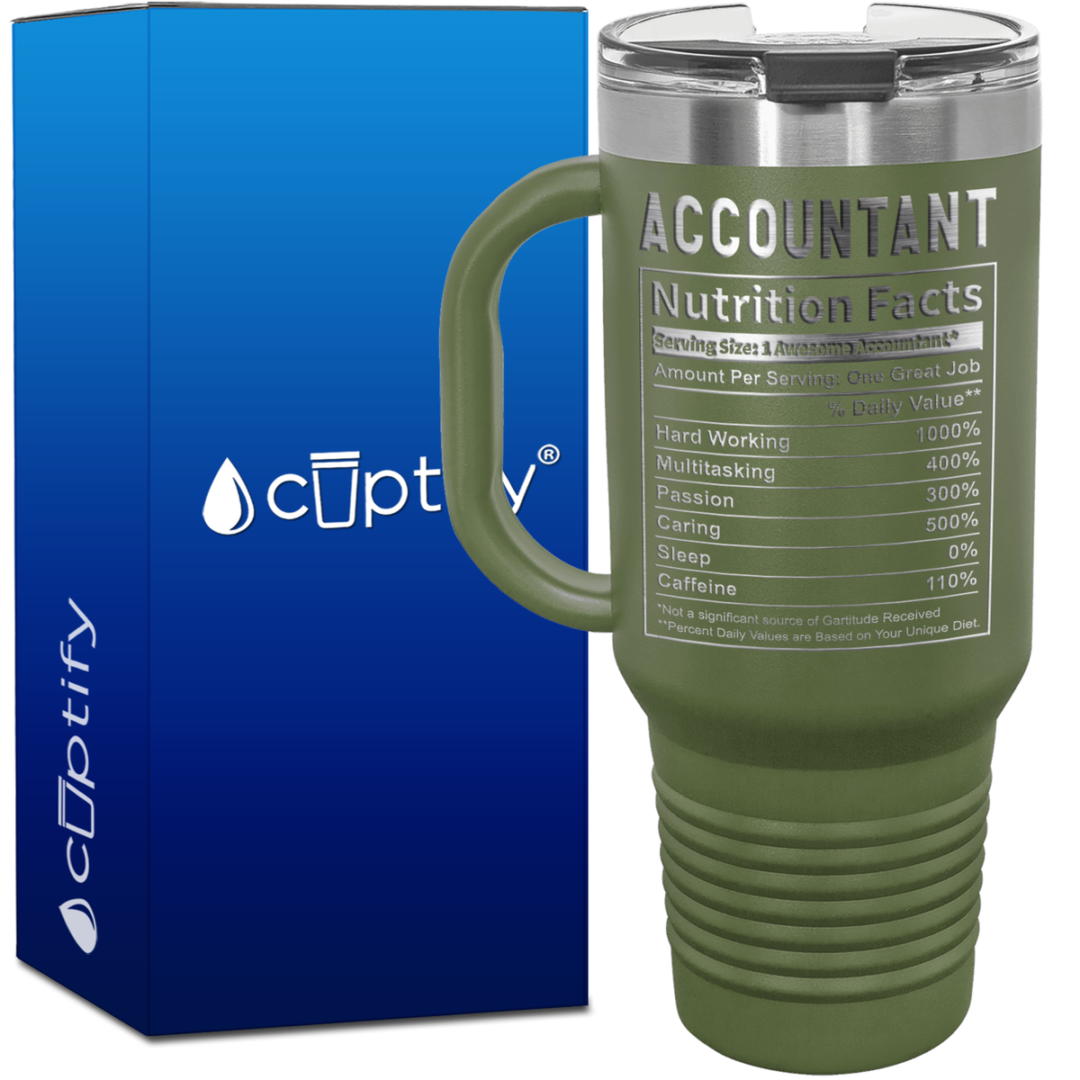 Accountant Nutrition Facts 40oz Accountant Travel Mug