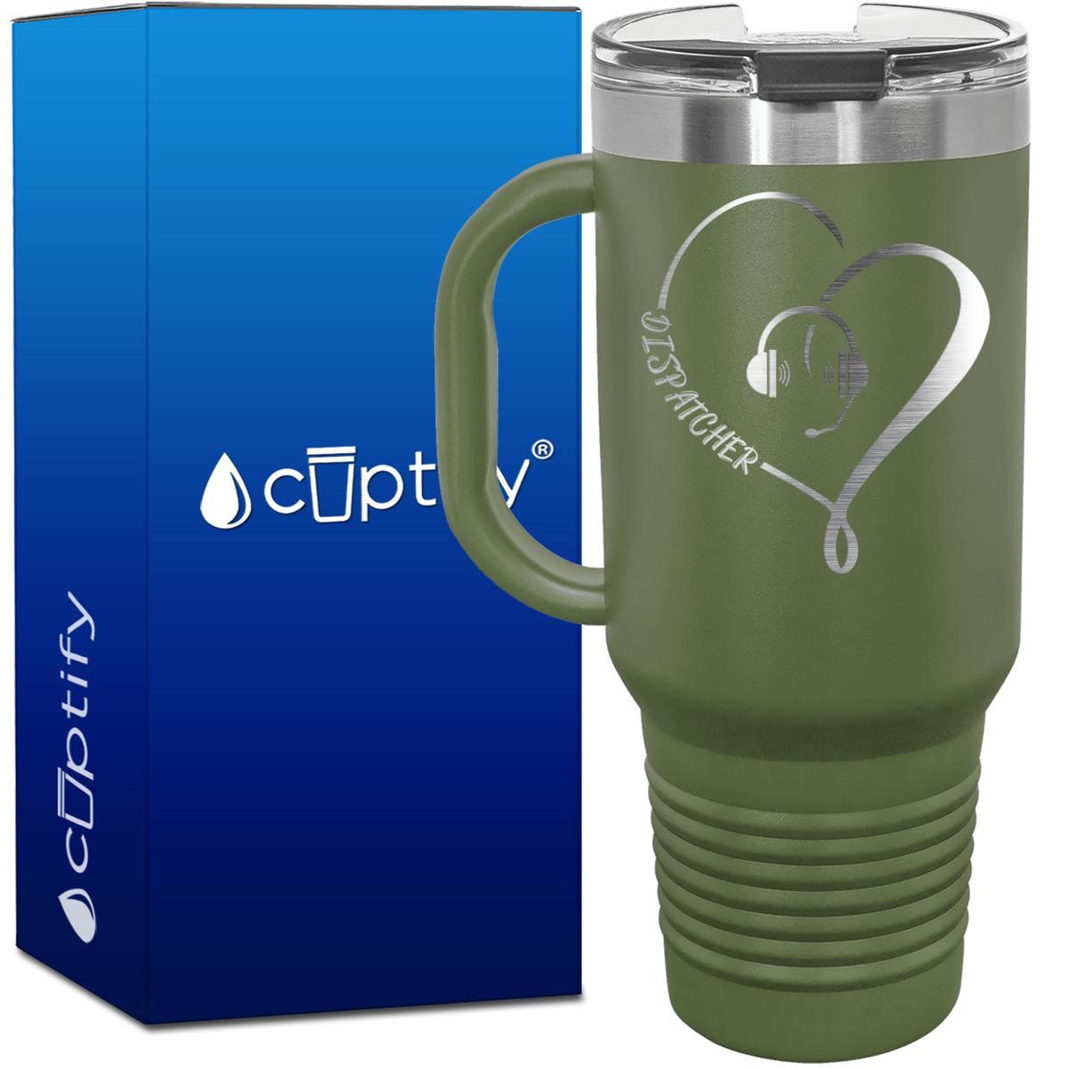 Dispatcher Headset Heart 40oz Dispatcher Travel Mug
