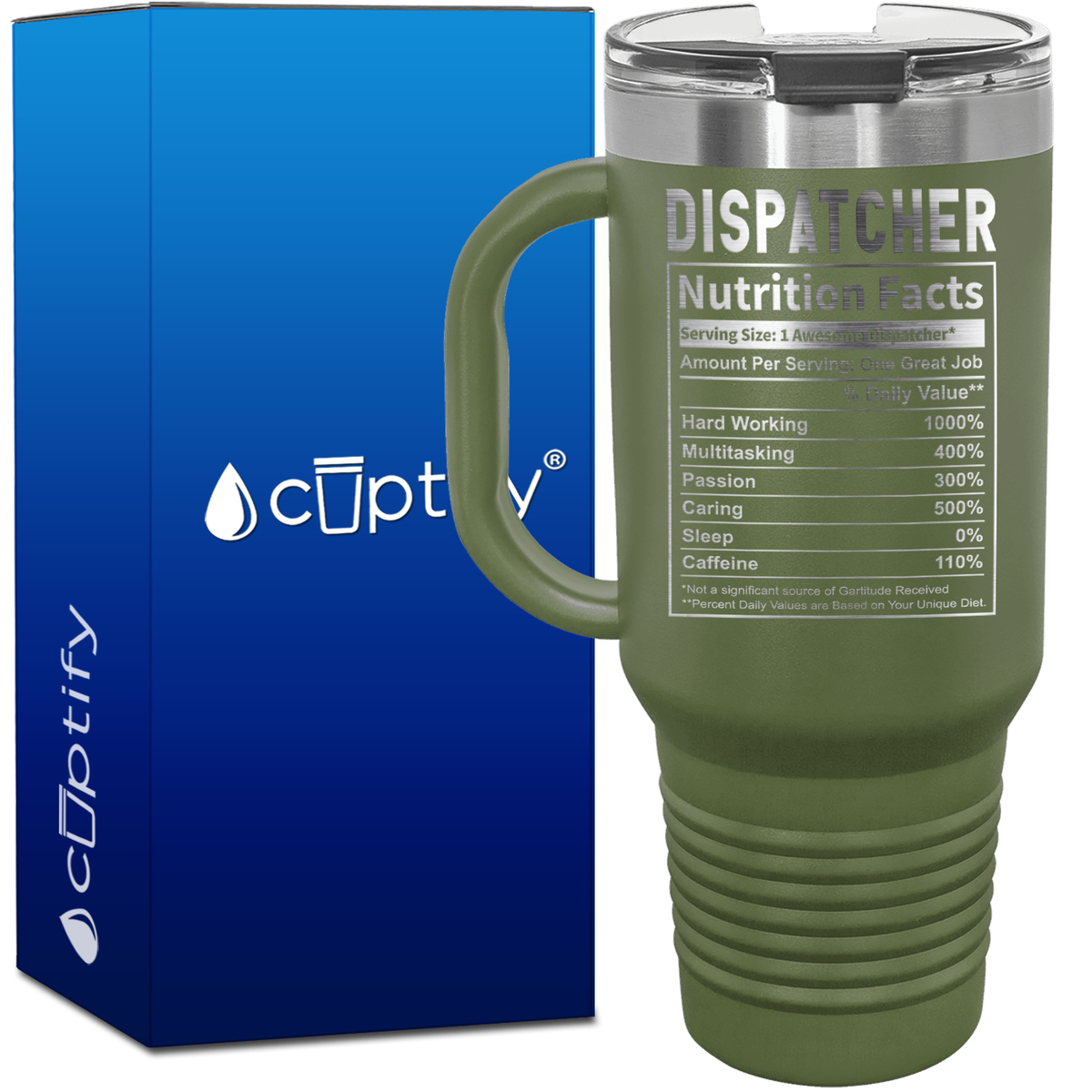 Dispatcher Nutrition Facts 40oz Dispatcher Travel Mug