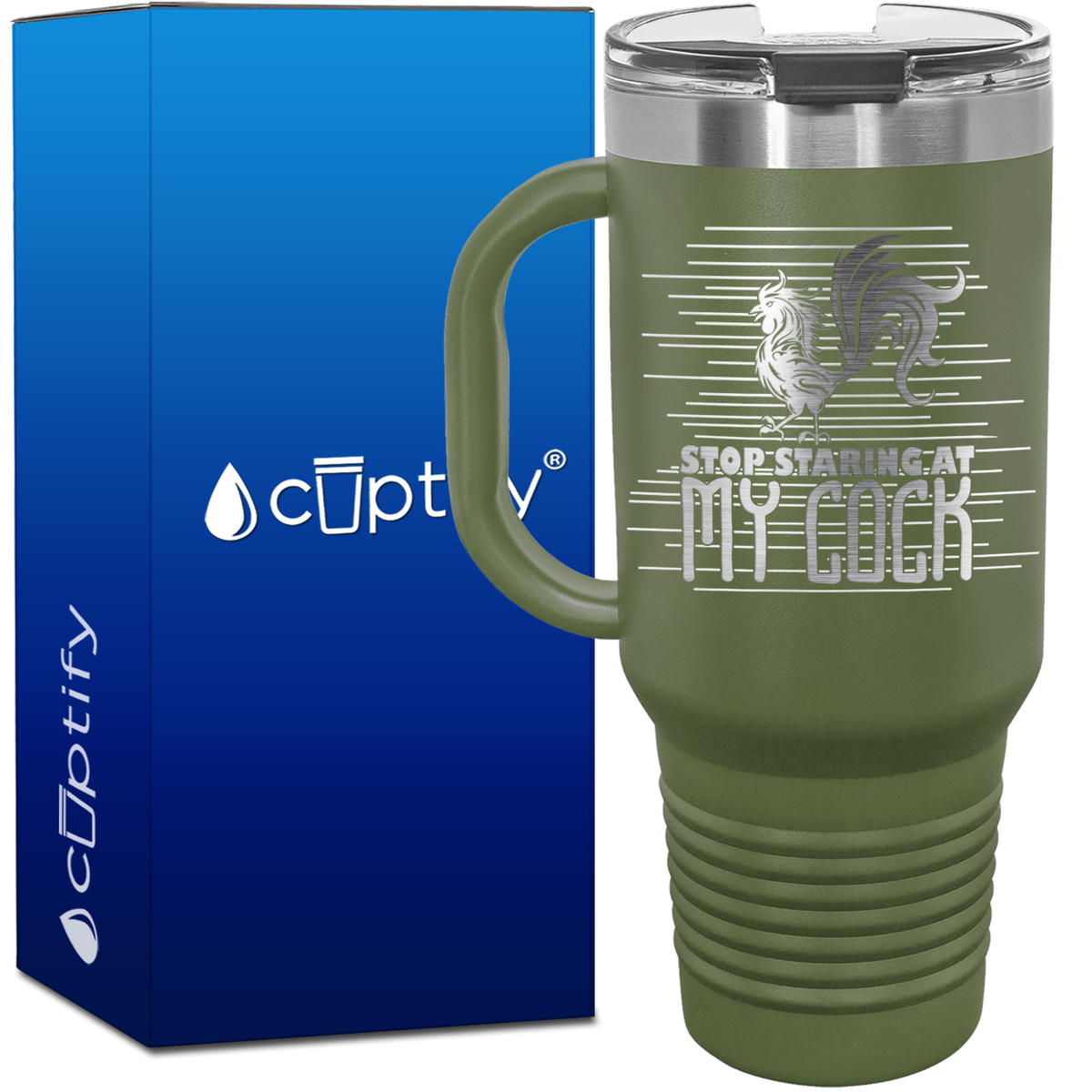 Stop Staring at My Cock 40oz Funny Travel Mug