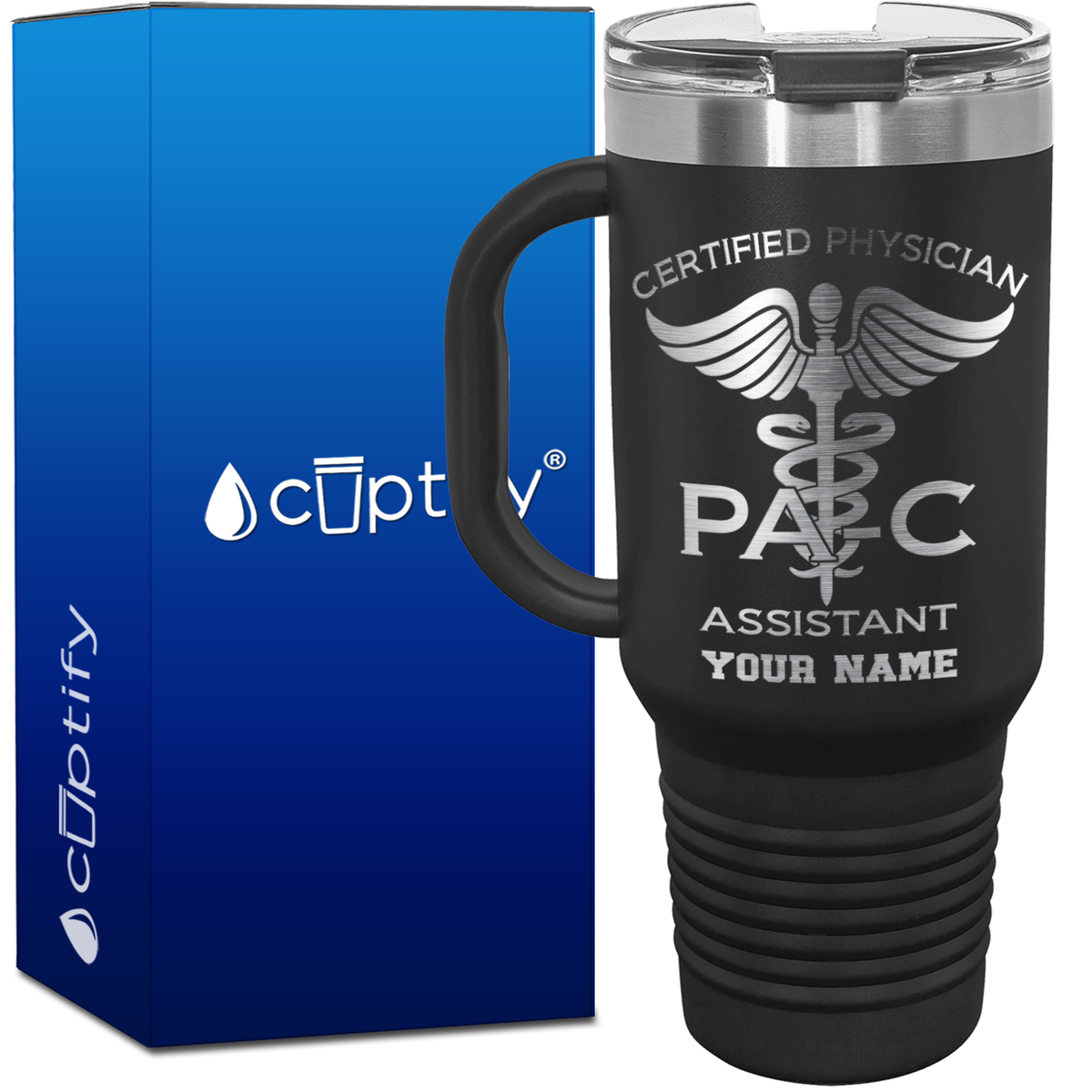 Personalized PA-C Certified Physician Assistant 40oz Medical Travel Mug