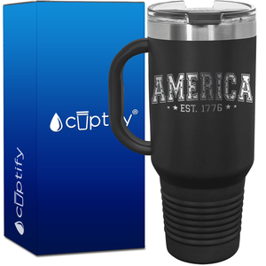 America Est. 1776 40oz 4th of July Travel Mug