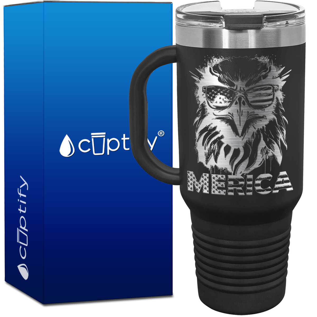 Merica Eagle 40oz 4th of July Travel Mug