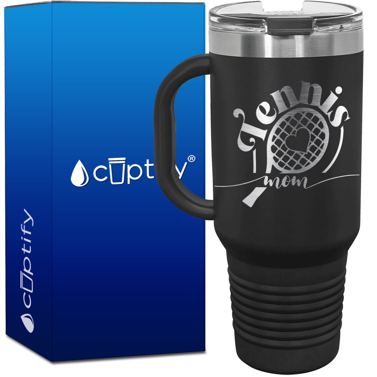 Tennis Racket Mom 40oz Travel Mug