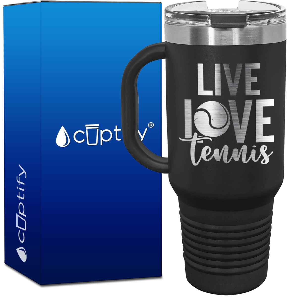 Live Love Tennis 40oz Travel Mug