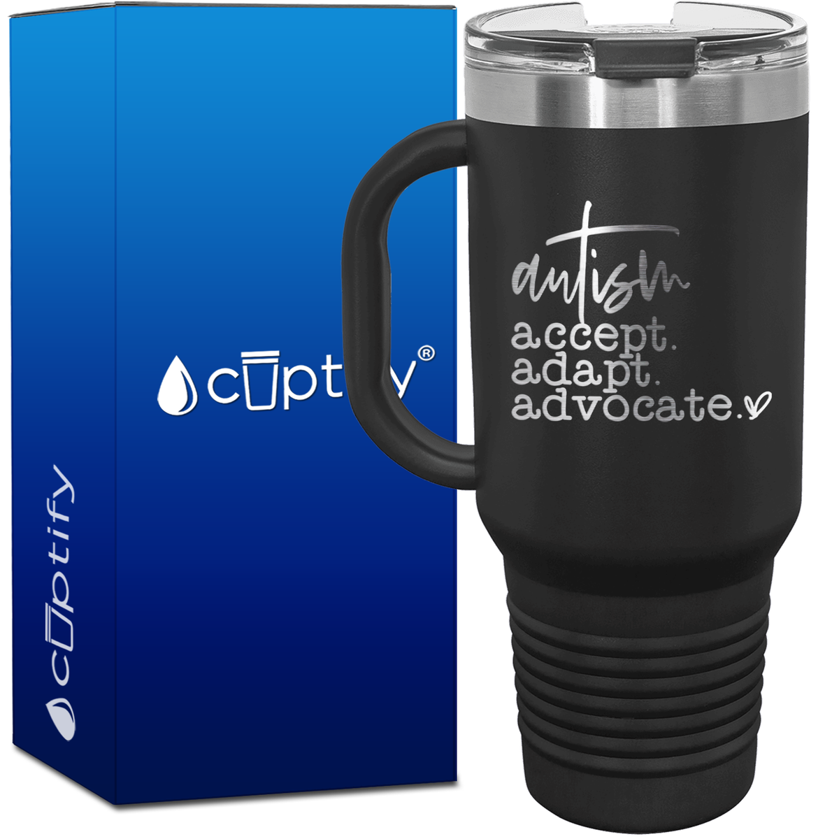 Autism Accept Adapt Advocate 40oz Autism Travel Mug