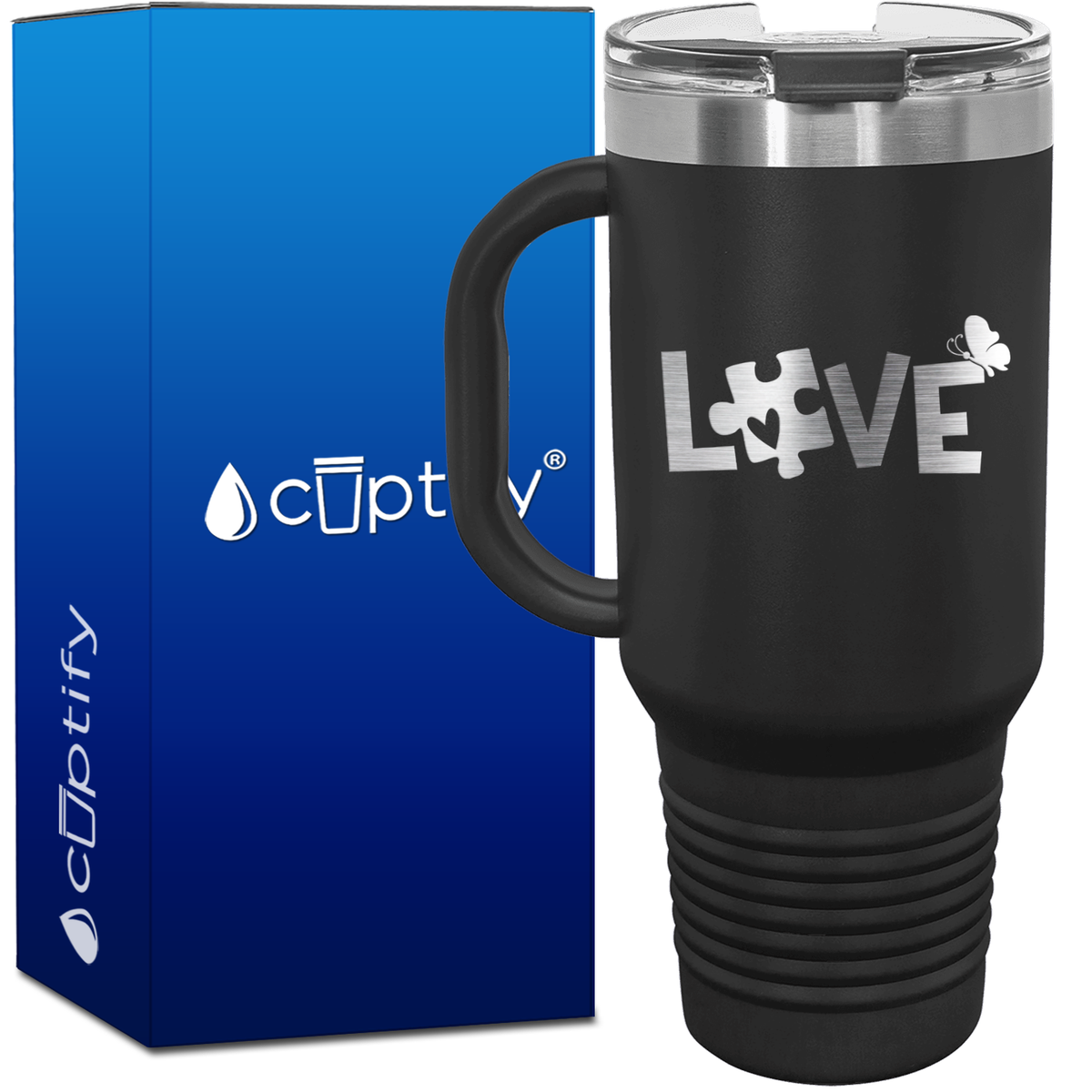 In April We Wear Blue 40oz Autism Travel Mug