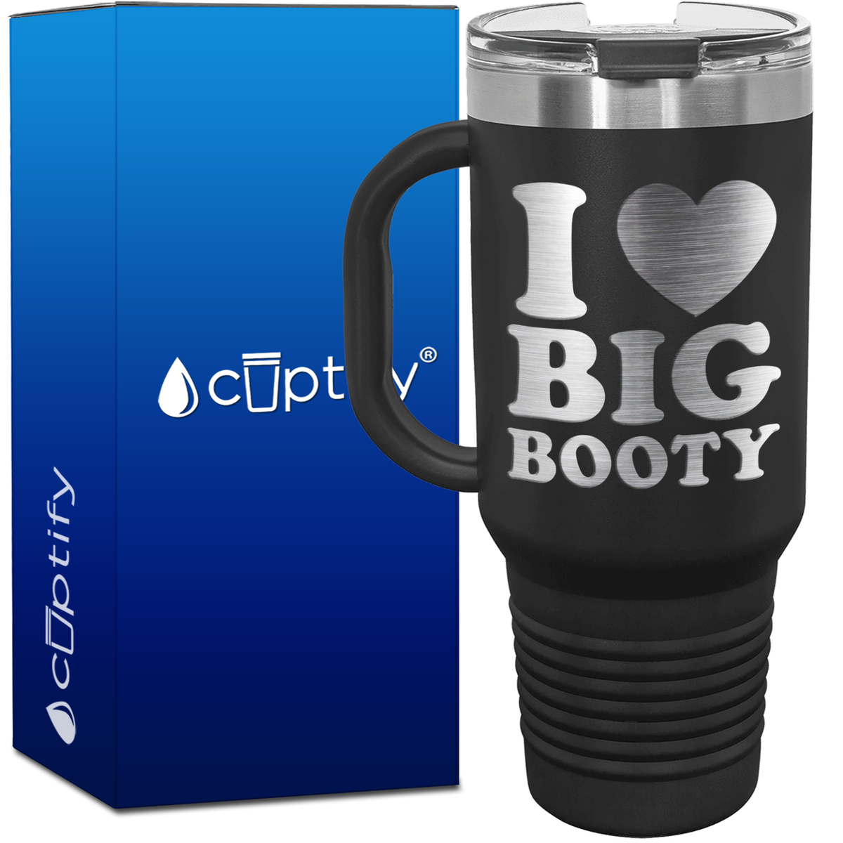 I Heart Big Booty 40oz Funny Travel Mug