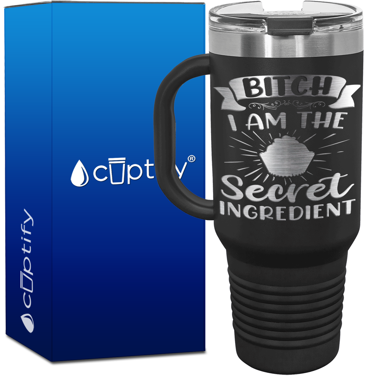 Behind Every Bad Bitch is a Car Seat 40oz Travel Mug