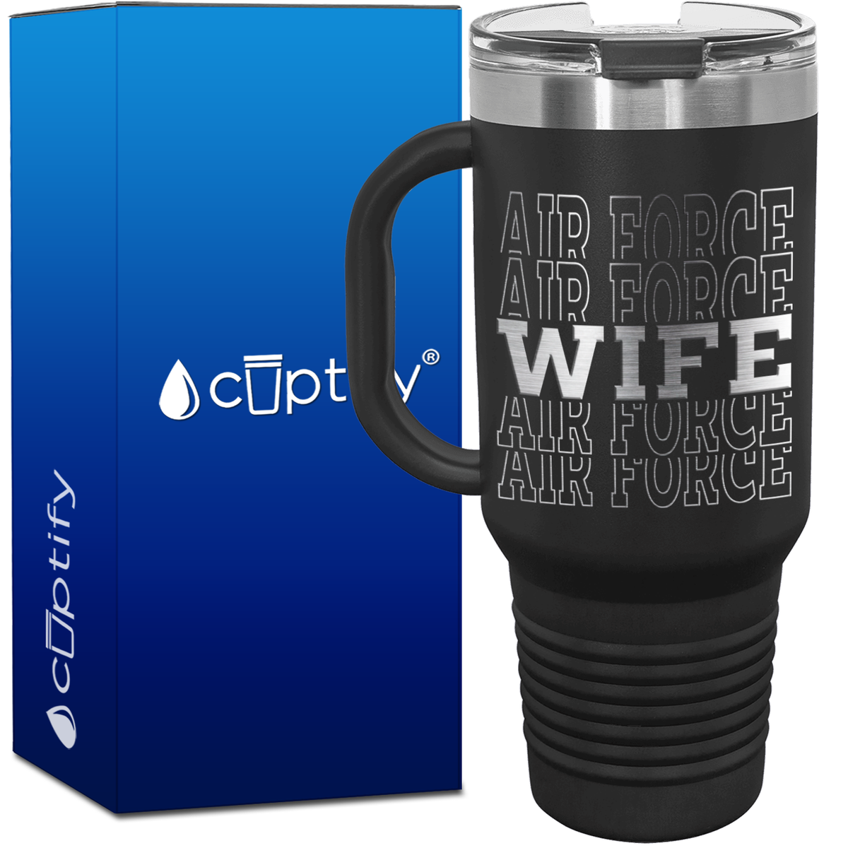 Air Force Wife Word Art 40oz Travel Mug