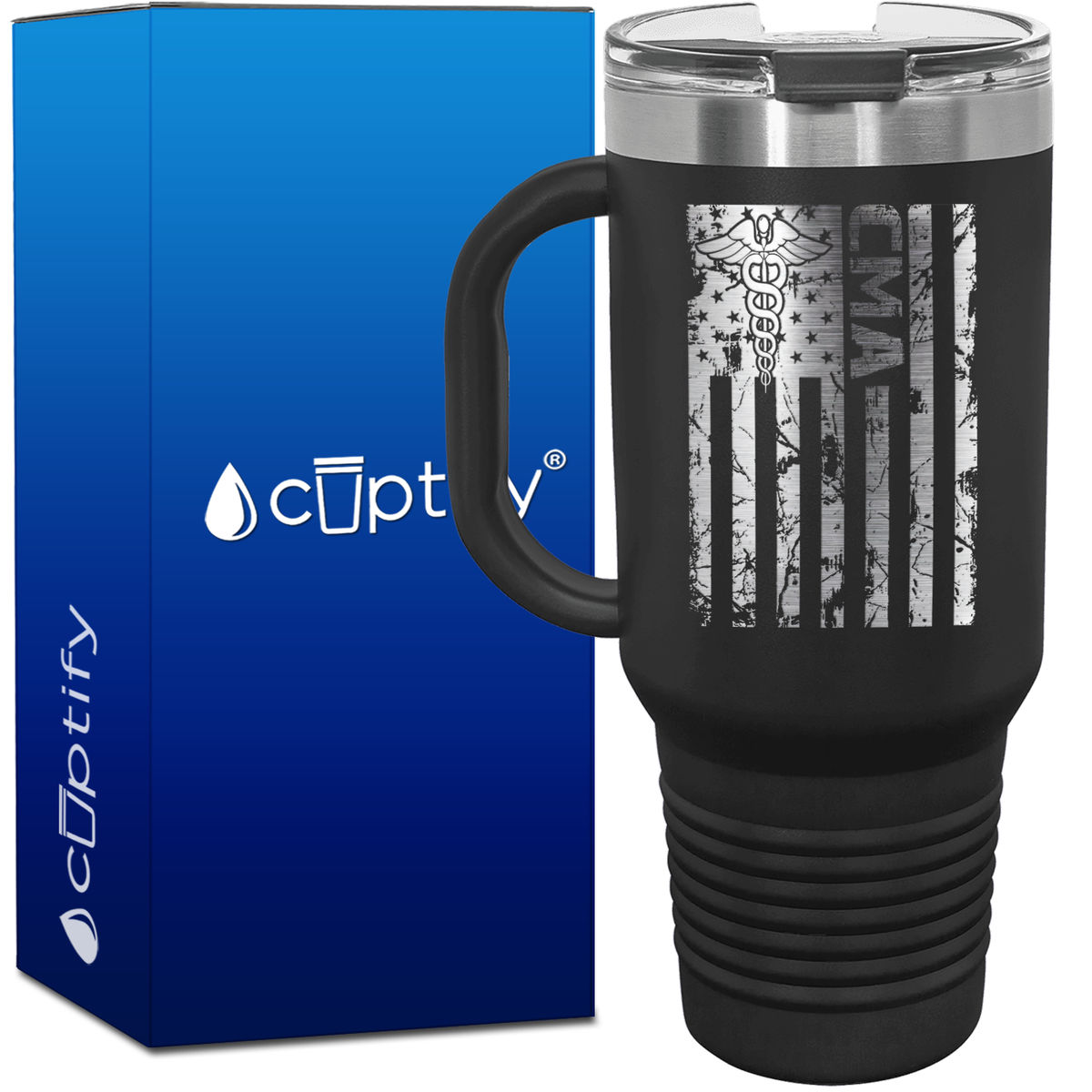 Distressed CMA Flag 40oz CMA Travel Mug