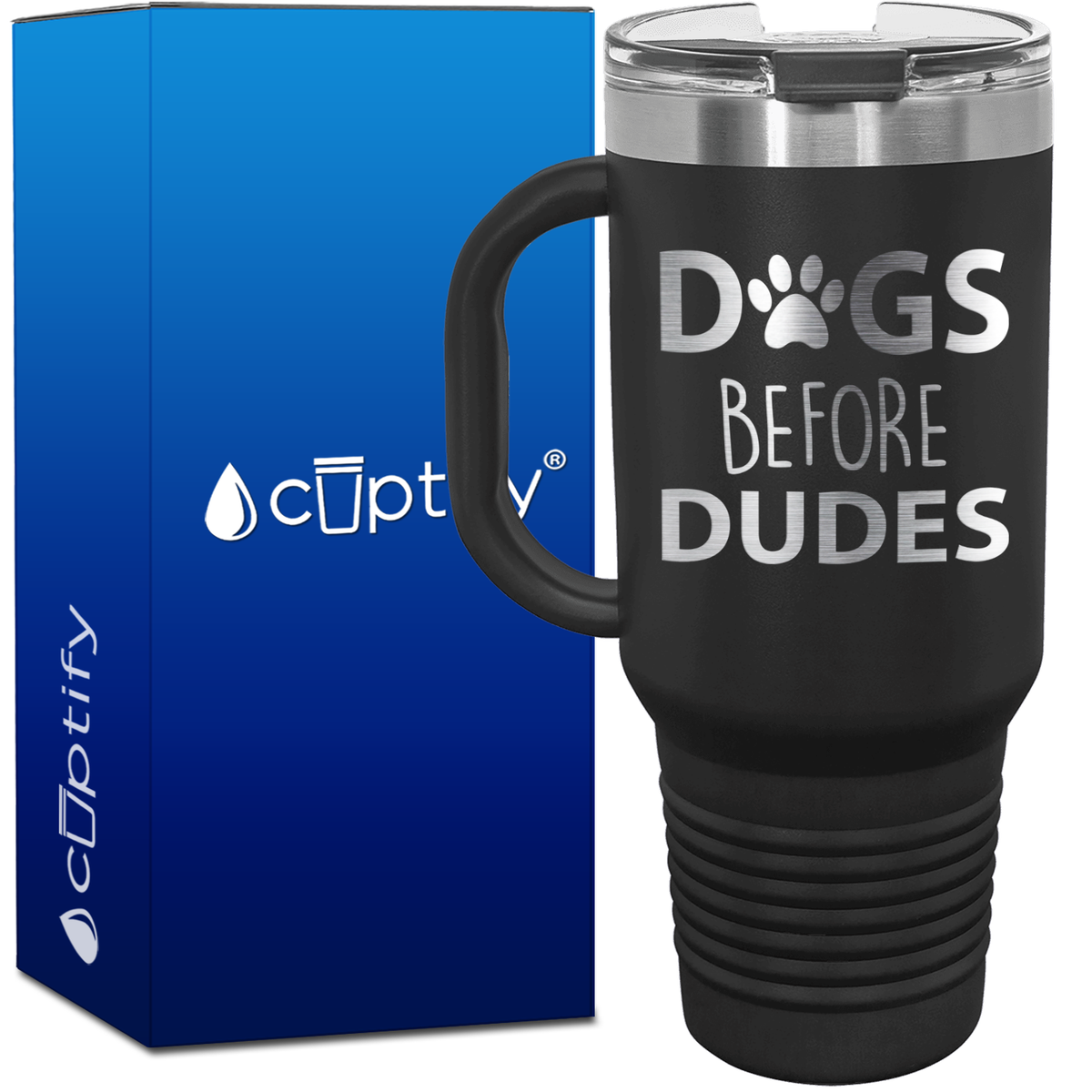 Dogs before Dudes 40oz Travel Mug