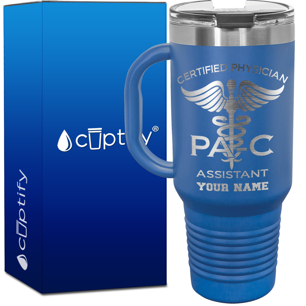 Personalized PA-C Certified Physician Assistant 40oz Medical Travel Mug