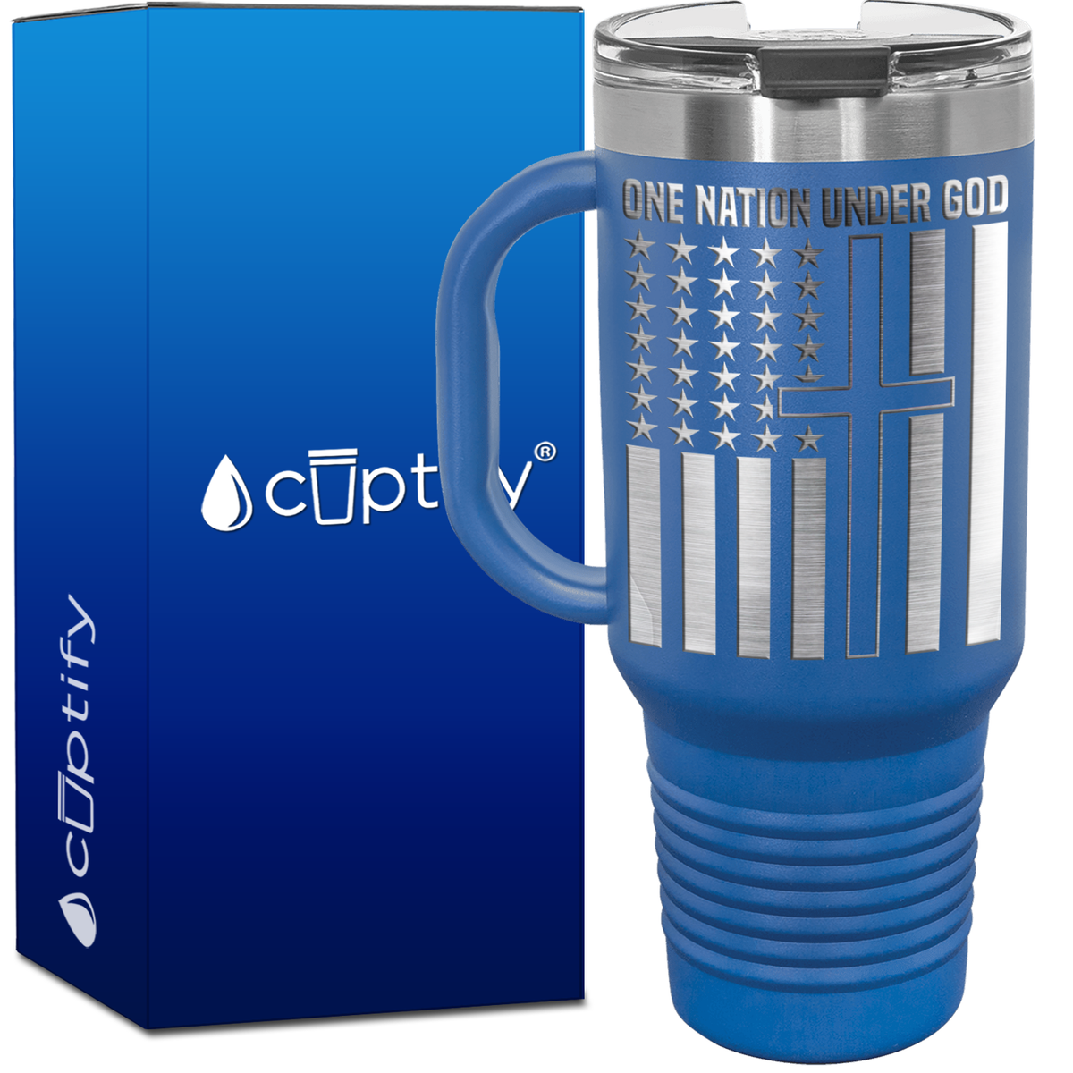 One Nation Under God 40oz 4th of July Travel Mug