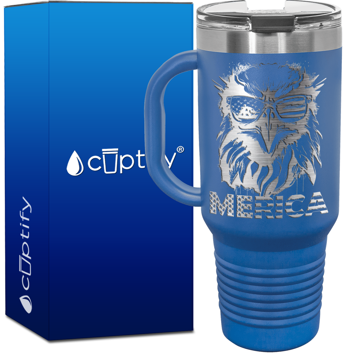 Merica Eagle 40oz 4th of July Travel Mug