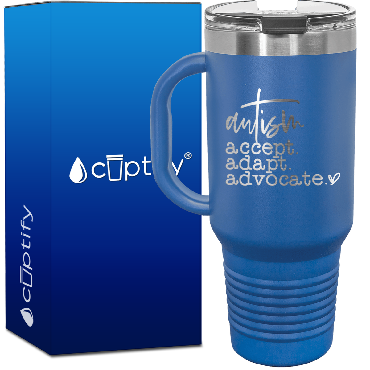 Autism Accept Adapt Advocate 40oz Autism Travel Mug