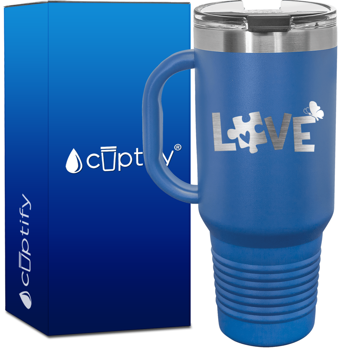 In April We Wear Blue 40oz Autism Travel Mug