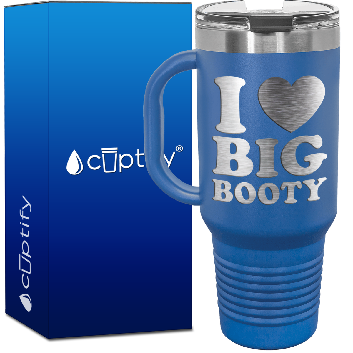 I Heart Big Booty 40oz Funny Travel Mug