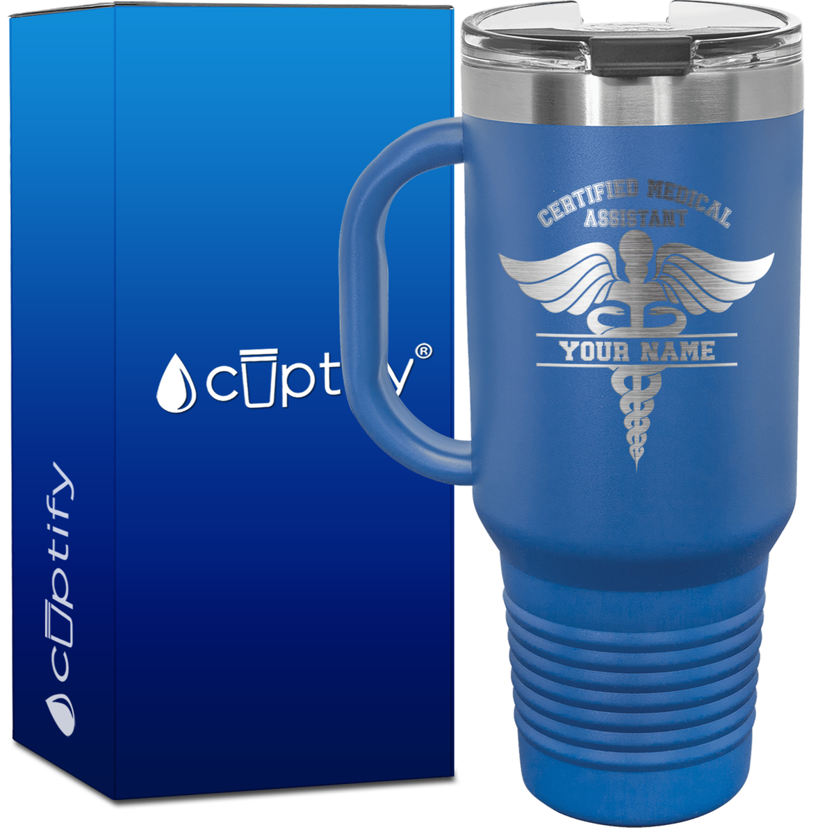 Personalized Certified Medical Assistant Stethoscope  40oz CMA Travel Mug