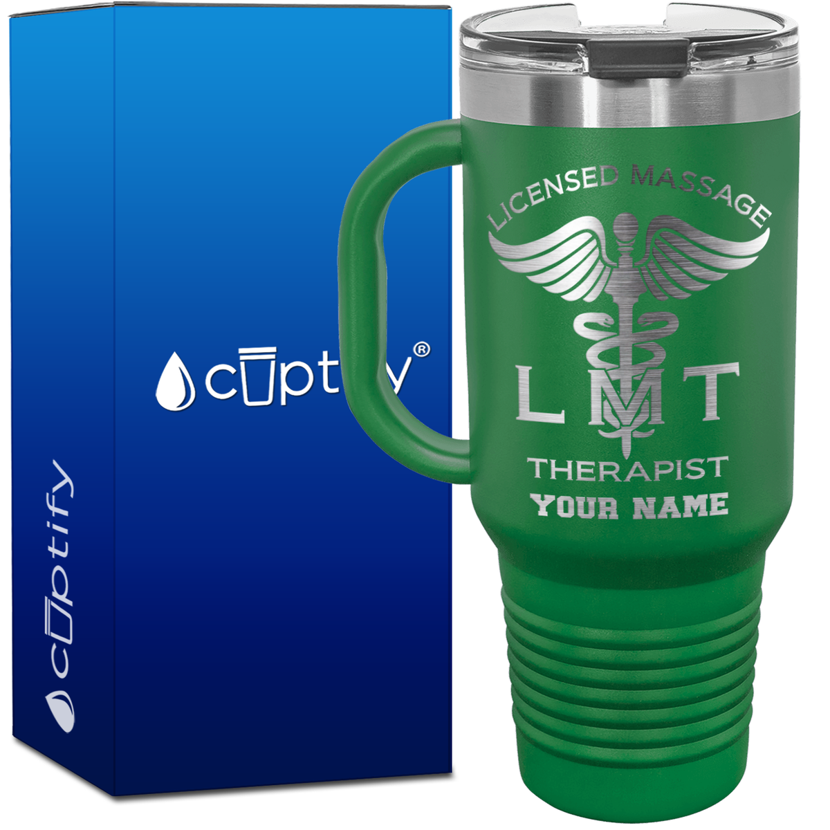 Personalized LMT Licensed Massage Therapist 40oz Medical Travel Mug