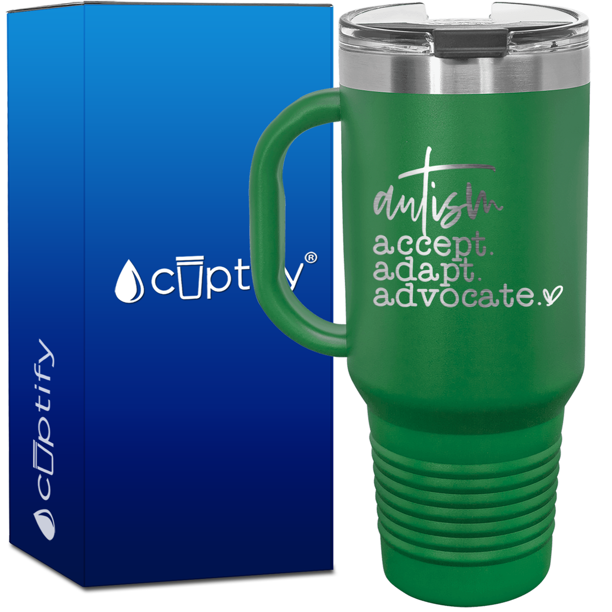 Autism Accept Adapt Advocate 40oz Autism Travel Mug