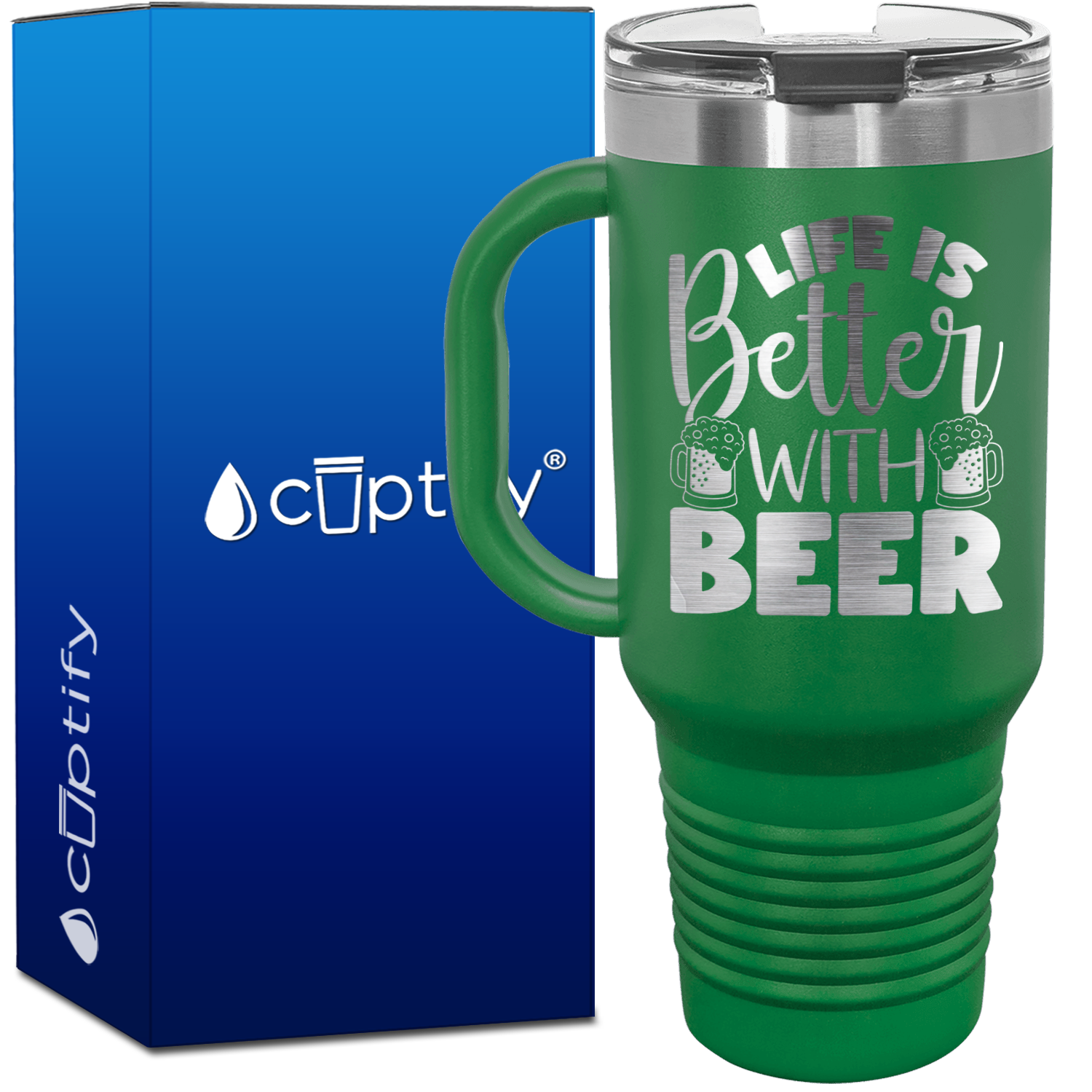 Life is Better with Beer 40oz Beer Lover Travel Mug