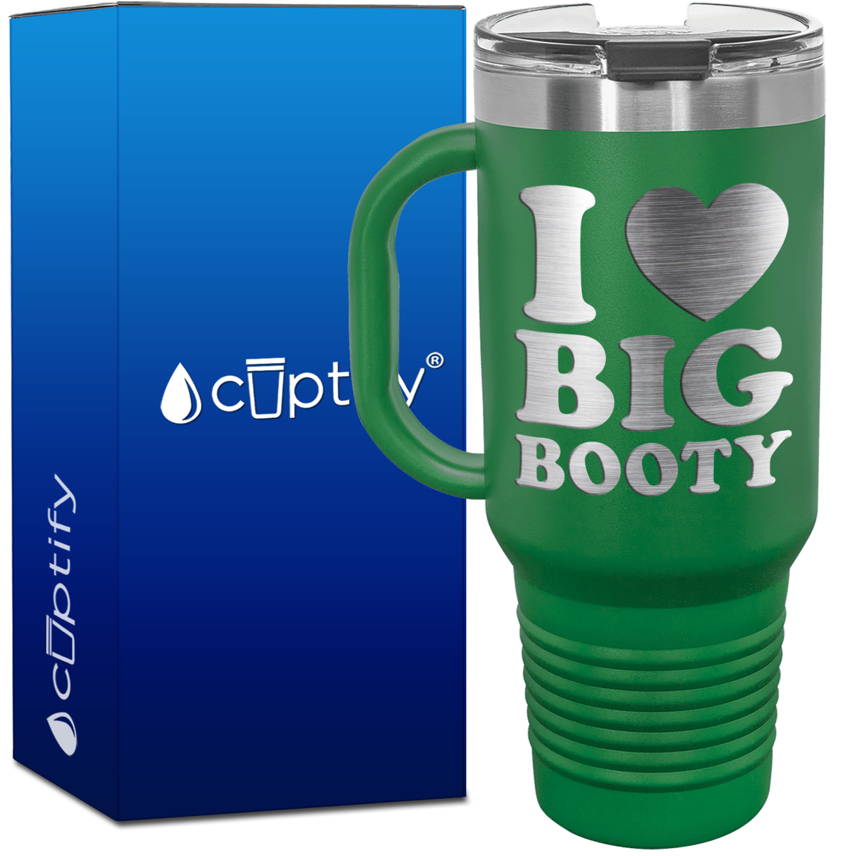I Heart Big Booty 40oz Funny Travel Mug