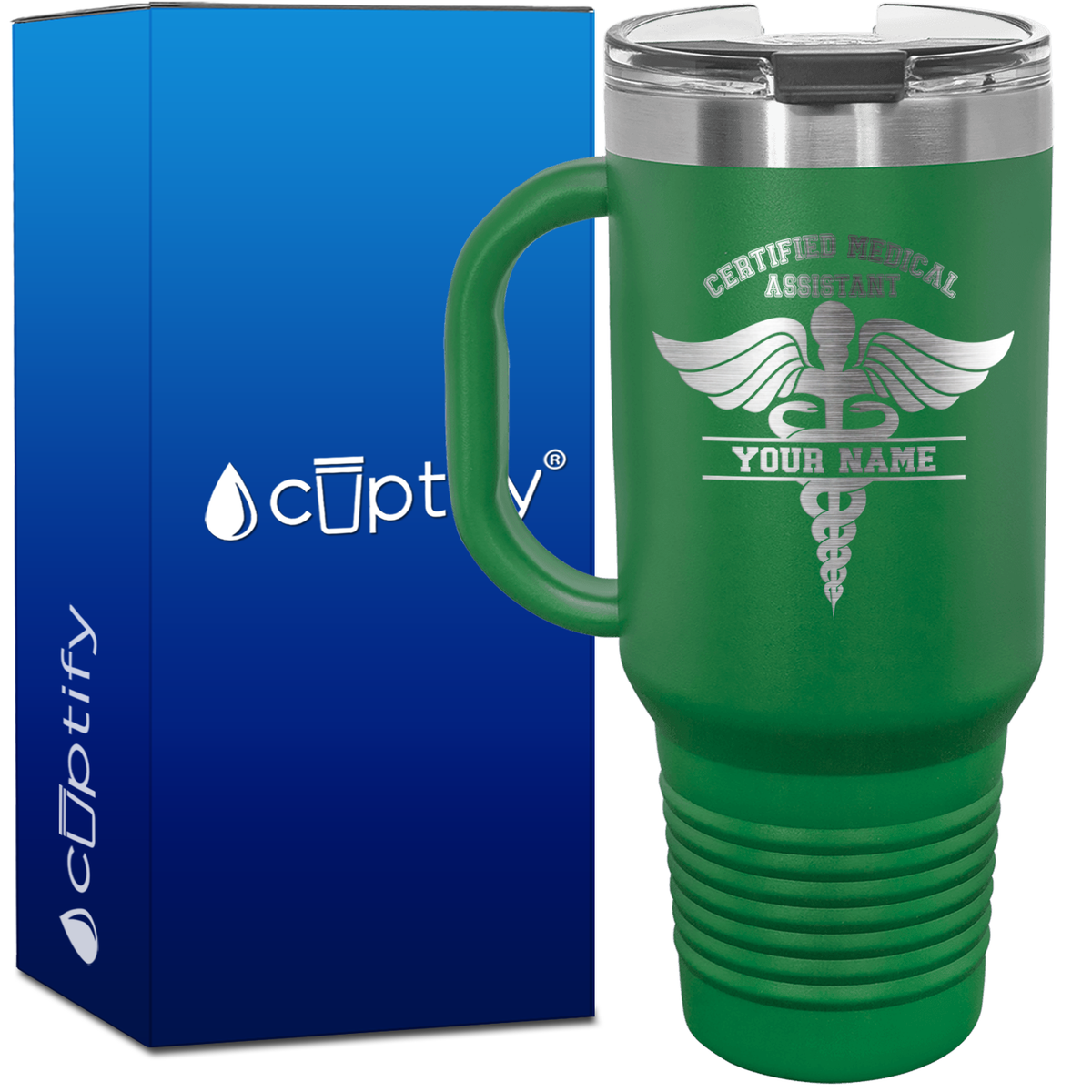 Personalized Certified Medical Assistant Stethoscope  40oz CMA Travel Mug