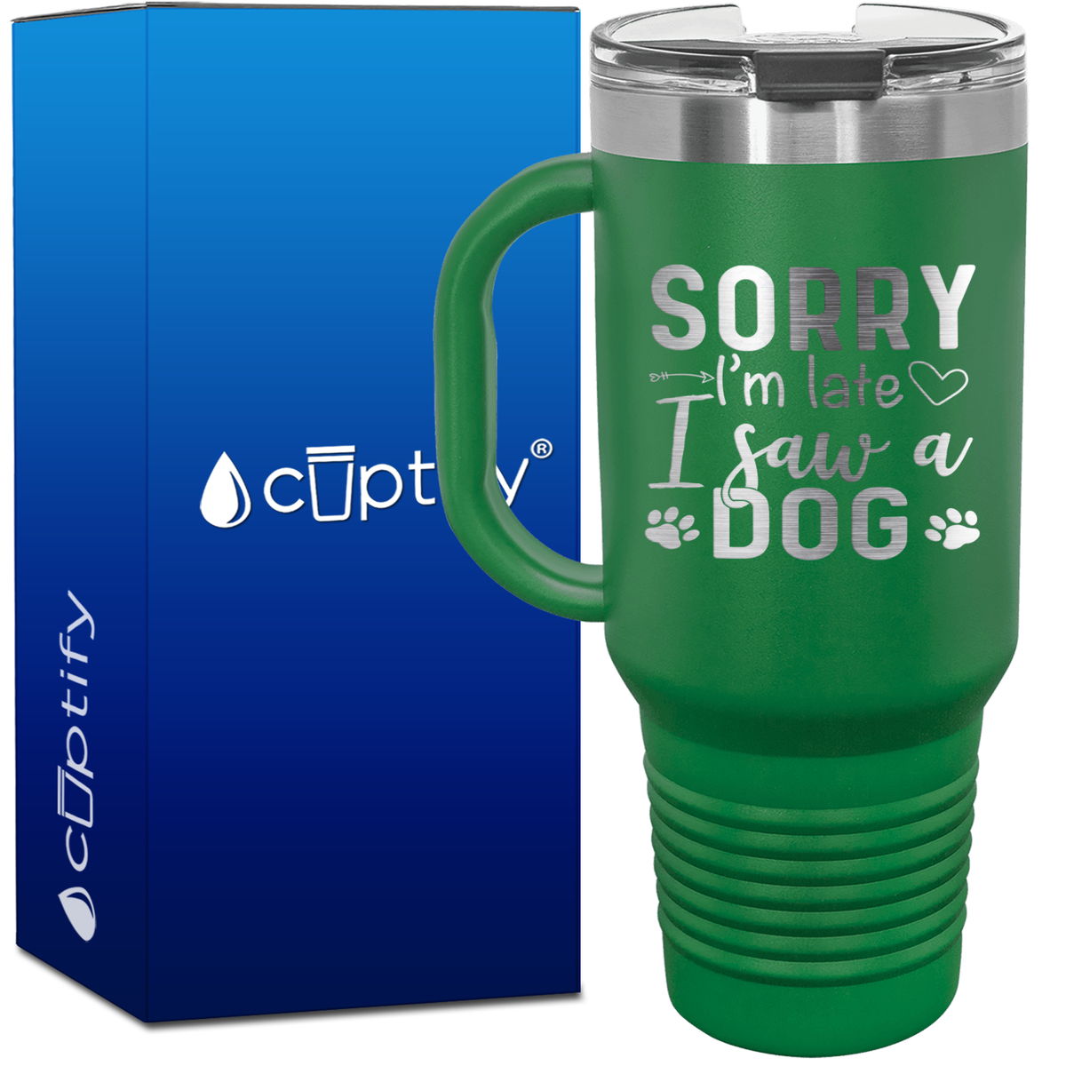 Sorry I'm Late I saw a Dog 40oz Travel Mug