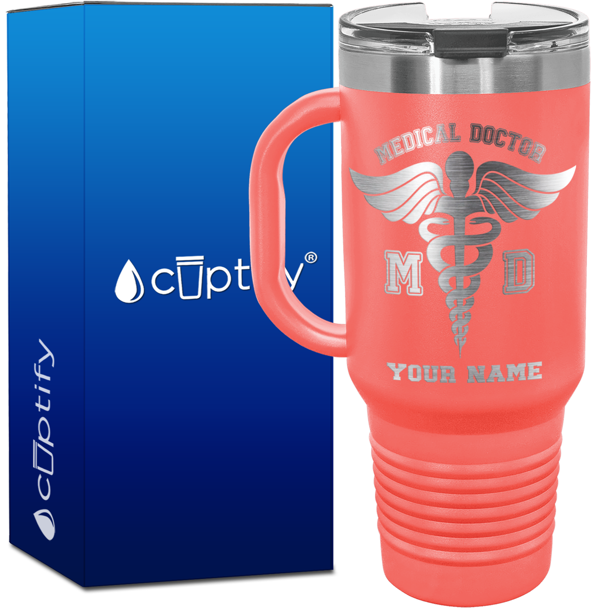 Personalized MD Medical Doctor 40oz Medical Travel Mug