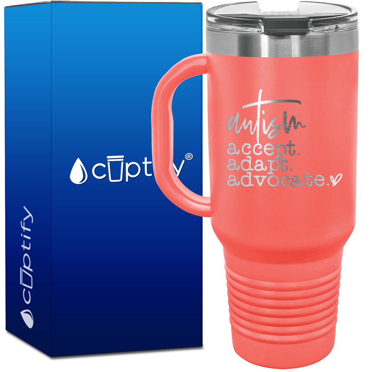 Autism Accept Adapt Advocate 40oz Autism Travel Mug