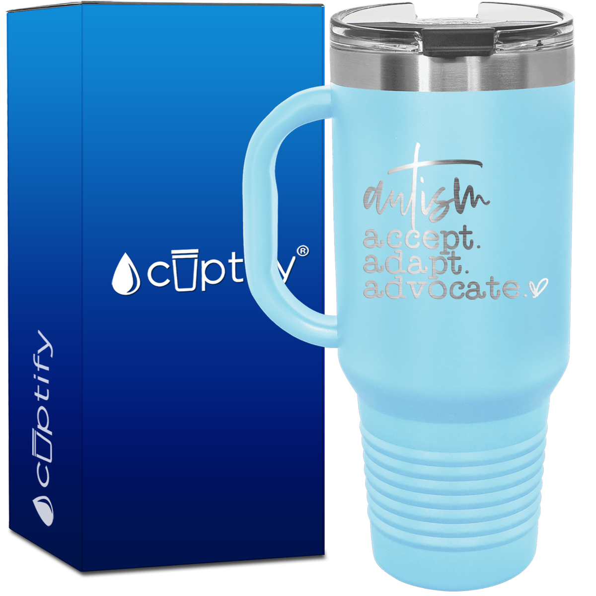 Autism Accept Adapt Advocate 40oz Autism Travel Mug