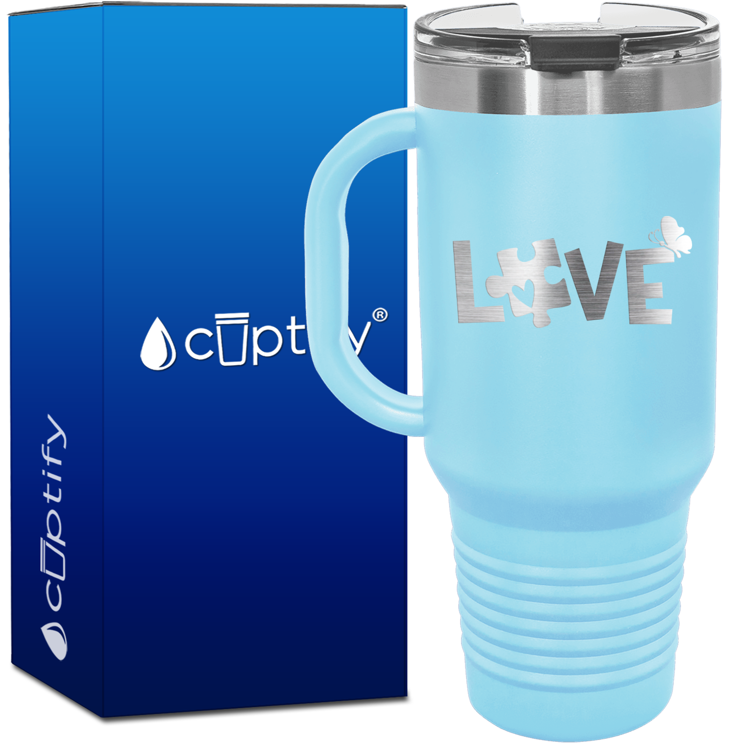 In April We Wear Blue 40oz Autism Travel Mug
