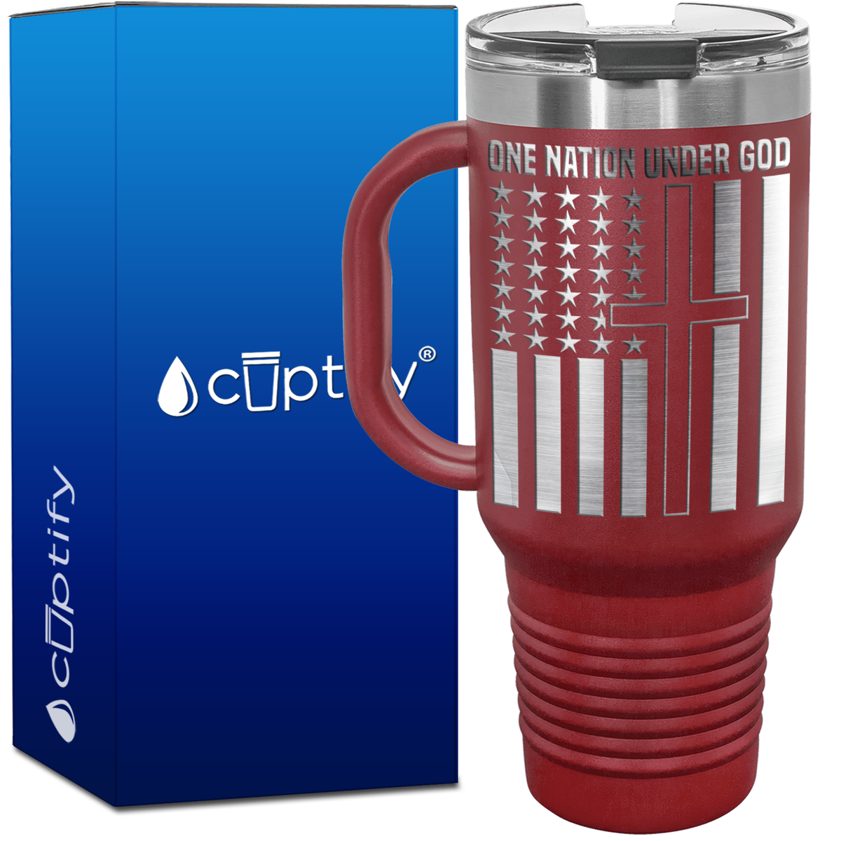 One Nation Under God 40oz 4th of July Travel Mug
