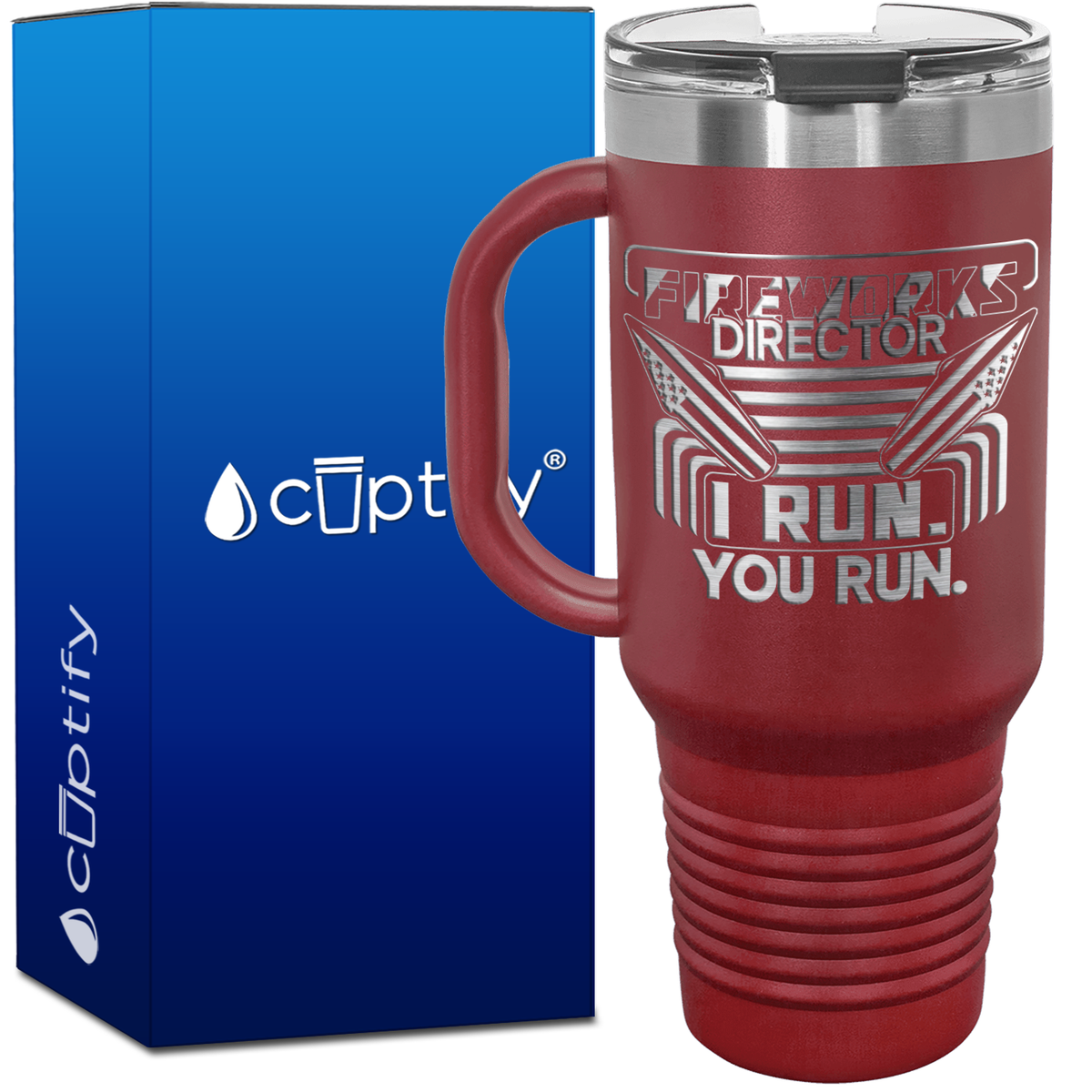 Fireworks Director 40oz 4th of July Travel Mug