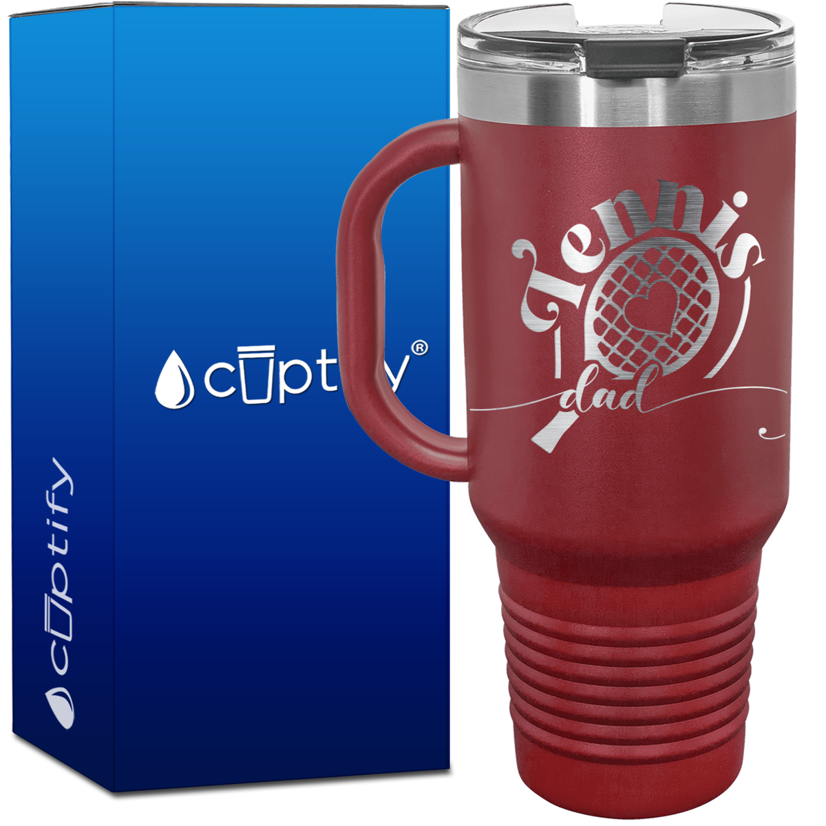 Tennis Racket Dad 40oz Travel Mug