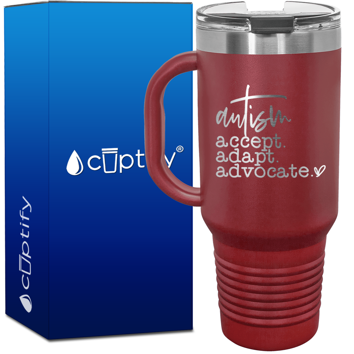 Autism Accept Adapt Advocate 40oz Autism Travel Mug