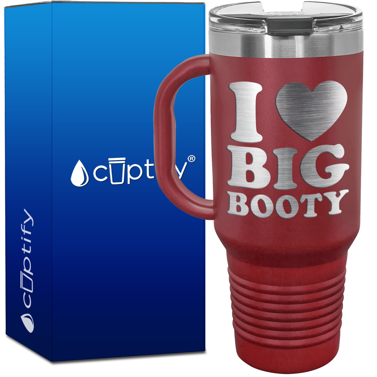 I Heart Big Booty 40oz Funny Travel Mug