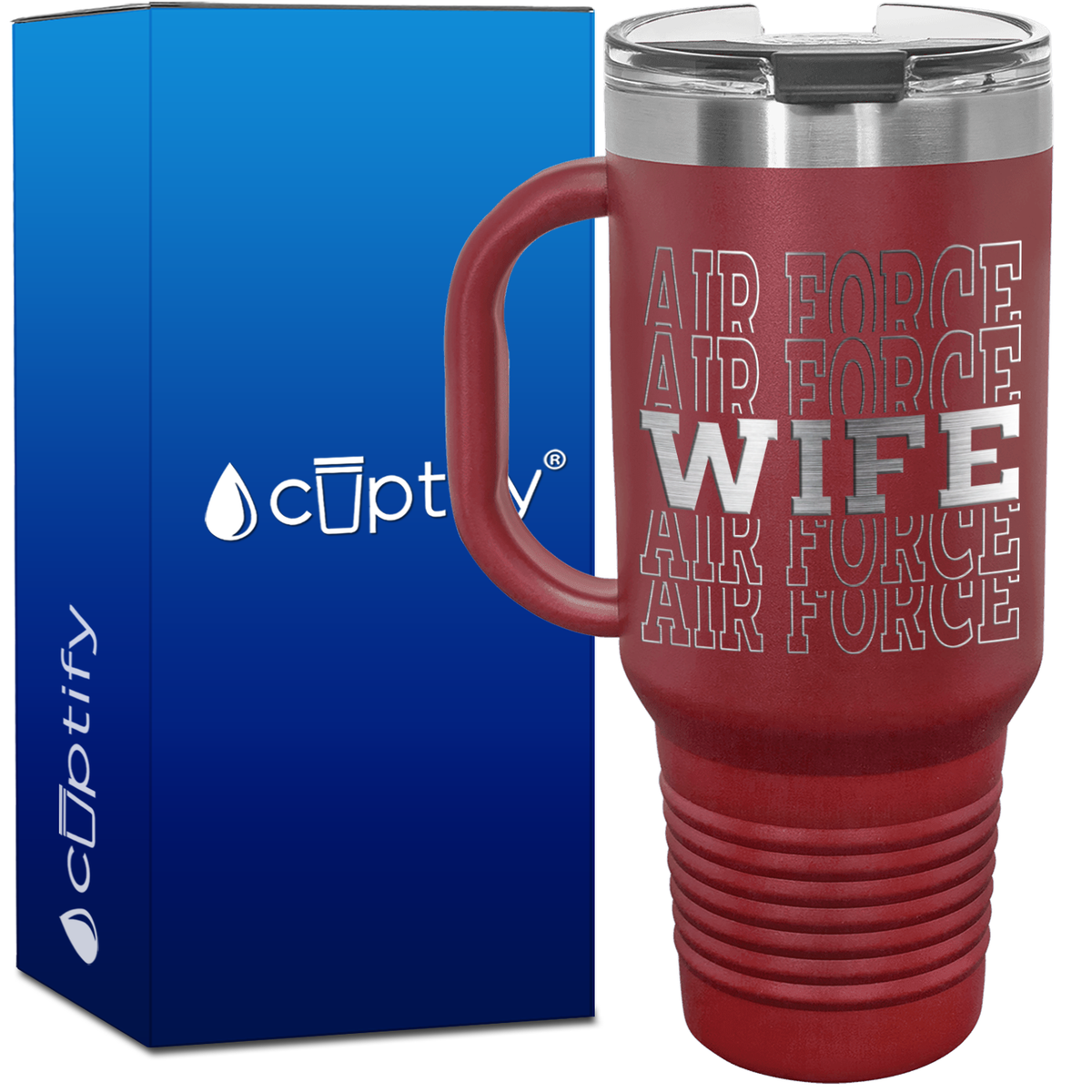 Air Force Wife Word Art 40oz Travel Mug