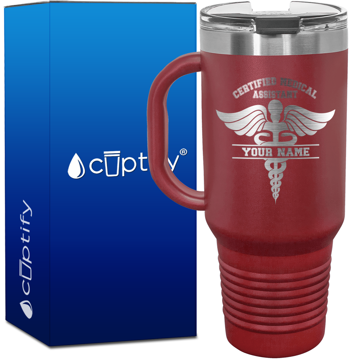 Personalized Certified Medical Assistant Stethoscope  40oz CMA Travel Mug