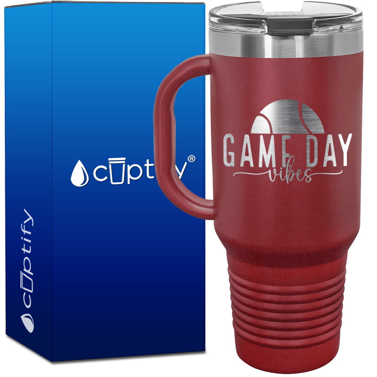 Tennis Game Day Vibes 40oz Travel Mug