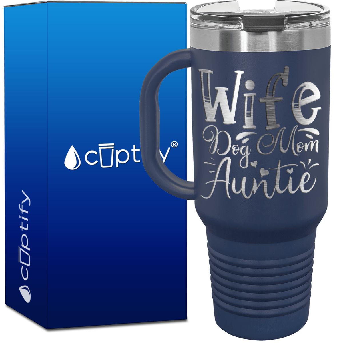 Wife Dog Mom Auntie 40oz Aunt Travel Mug