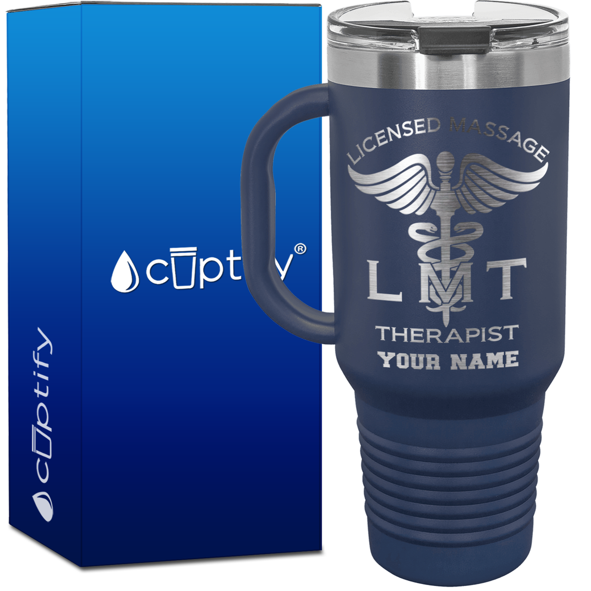 Personalized LMT Licensed Massage Therapist 40oz Medical Travel Mug