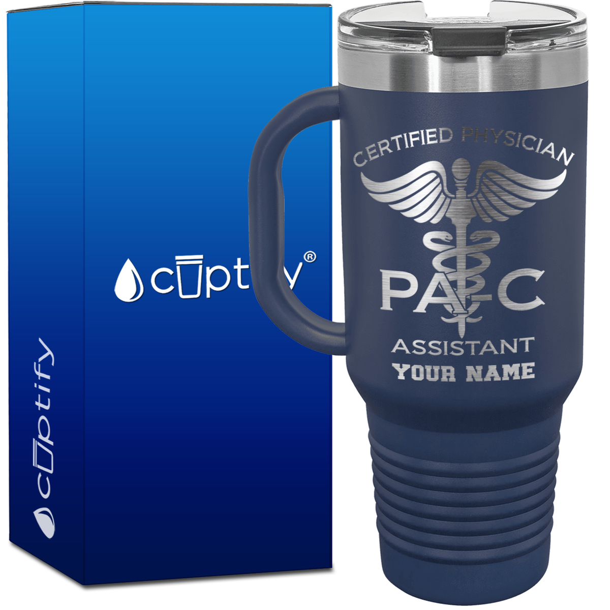 Personalized PA-C Certified Physician Assistant 40oz Medical Travel Mug