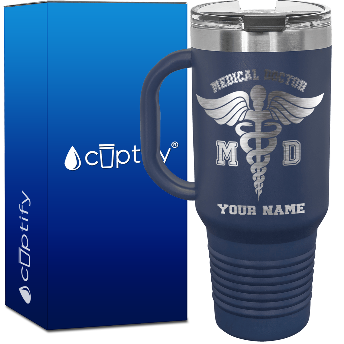 Personalized MD Medical Doctor 40oz Medical Travel Mug