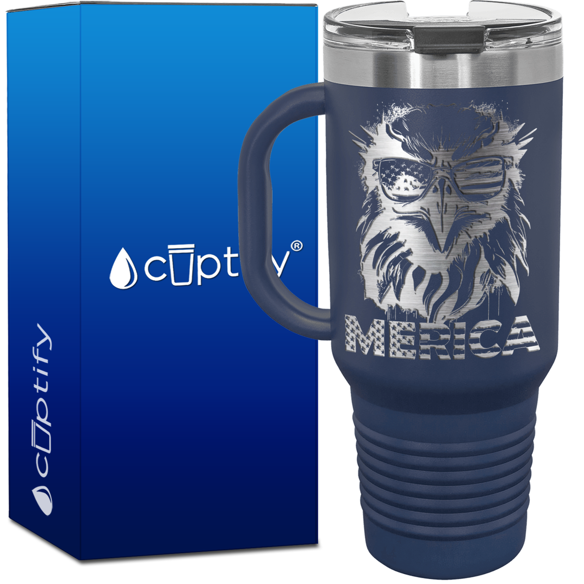 Merica Eagle 40oz 4th of July Travel Mug