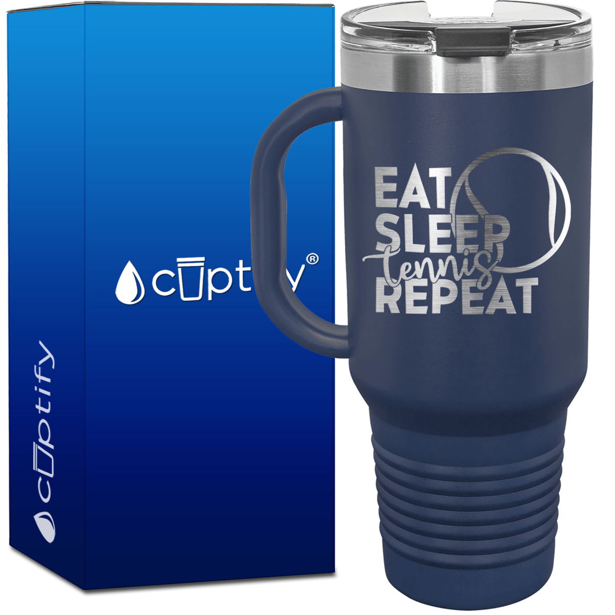 Eat Sleep Tennis Repeat 40oz Tennis Travel Mug